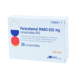 Paracetamol mabo efg 650 mg 20 comprimidos
